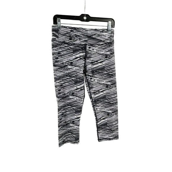 Fabletics Women's Black White Striped Pull On Stretch Activewear Leggings Size S - Picture 2 of 14